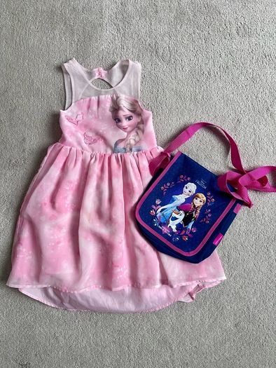 Price Drop! Like New Disney Frozen Dress and Bag Bundle 4-6yrs