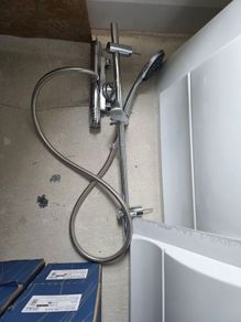 Shower Complete Shower Set  Shower Tray, Mixer, Riser Rail & Handset