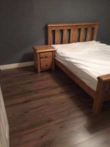 Solid oak king size bed set