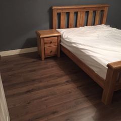 Solid oak king size bed set