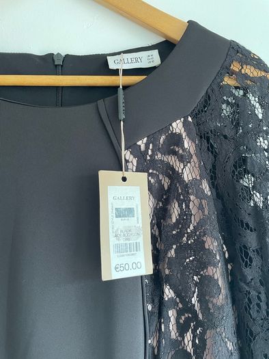 Gallery black lace bodycon dress size 14 - New