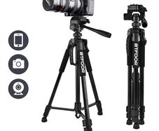 Phone Travel Self Tripod Aluminum Tall 55 140CM Stand With Quick Plates Mount Pan Head For Canon Nikon DSLR SLR Digital Camera