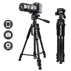 Phone Travel Self Tripod Aluminum Tall 55 140CM Stand With Quick Plates Mount Pan Head For Canon Nikon DSLR SLR Digital Camera
