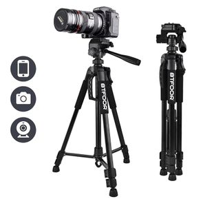 Phone Travel Self Tripod Aluminum Tall 55 140CM Stand With Quick Plates Mount Pan Head For Canon Nikon DSLR SLR Digital Camera