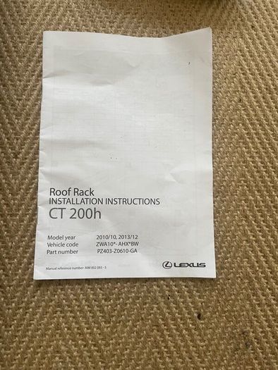 Roof Rack Lexus CT 200h