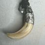 1 Spiritual Wild Boar Soldered Tooth Talisman Amulet Pendant Gift Antique Witchcraft Warrior Tribal Image 2