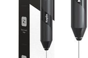 Keplin Handheld Milk Frother - Stainless Steel Electric Whisk - Portable Battery-Operated Coffee Frother for Lattes, Matcha, Protein Shakes - Ergonomic, Compact, Easy to Clean (Battery Not Included)