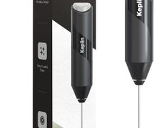Keplin Handheld Milk Frother - Stainless Steel Electric Whisk - Portable Battery-Operated Coffee Frother for Lattes, Matcha, Protein Shakes - Ergonomic, Compact, Easy to Clean (Battery Not Included)