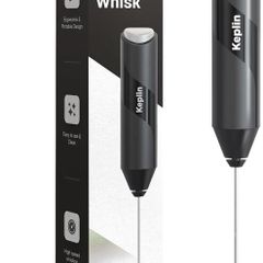 Keplin Handheld Milk Frother - Stainless Steel Electric Whisk - Portable Battery-Operated Coffee Frother for Lattes, Matcha, Protein Shakes - Ergonomic, Compact, Easy to Clean (Battery Not Included)