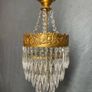 Vintage Brass & Glass Cascading Chandelier . Image 6