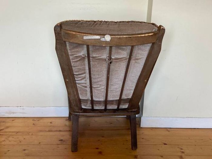 Classic Vintage Upholstered Armchair | Solid Wood Frame