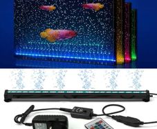 Fish Tank Light Waterproof Aquarium Lights Remote Control 5050 LED Color Changing,Air Bubble lights with 24key controller for Fresh and Saltwater Aquarium 30cm/11.8inch