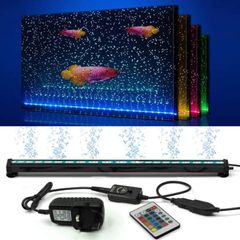 Fish Tank Light Waterproof Aquarium Lights Remote Control 5050 LED Color Changing,Air Bubble lights with 24key controller for Fresh and Saltwater Aquarium 30cm/11.8inch