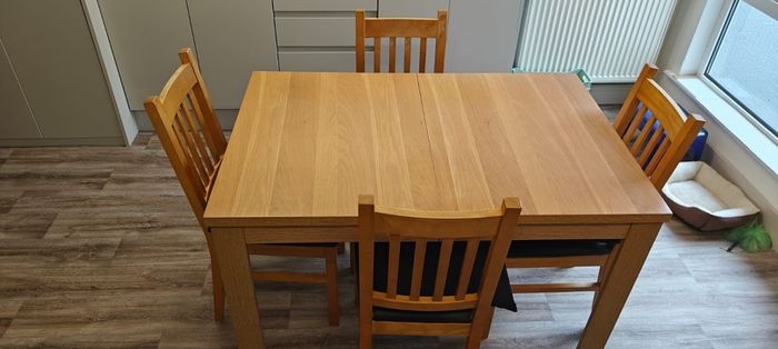 Solid Table and 4 Chairs