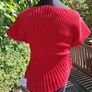 Beautiful red knitted cinched pleated top by ASOS DESIGN. Image 3