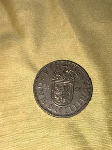 1958 Great Britain One Shilling Coin - Scottish Shield Design