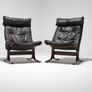 Pair of Black Leather Lounge Chairs, Siesta, by Ingmar Relling for Westnofa, Norway, 1960s. Image 4