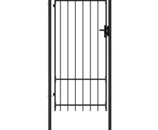 Fence Gate Single Door with Spike Top Steel 1x2 m Black