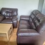 Leather suite - 3 seater, 2 seater and armchair Image 6