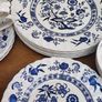 44 pcs Vintage J & G Meakin Ironstone Blue Nordic Onion Pattern Hand Engraving Made In England Image 2