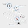 Mscien 3M Extension Lead with USB Slots, 4 Way 3 USB Extension Socket with Individual Switches Mountable Overload Protection Power Strips with 3Metre Extension cable 3250W Image 2