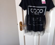 Black T Shirt with Frill size XS-S