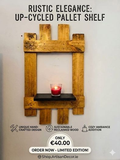 Rustic Reclaimed Wooden Frame & Shelf