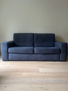 Natuzzi 2 Seater Couch Sofa Navy Fabric Excellent Condition