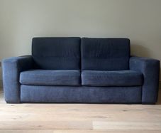 Natuzzi 2 Seater Couch Sofa Navy Fabric Excellent Condition