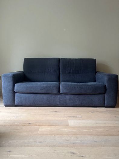 Natuzzi 2 Seater Couch Sofa Navy Fabric Excellent Condition