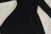 River Island Black Lace High-Neck Skater Mini Dress - Size 12