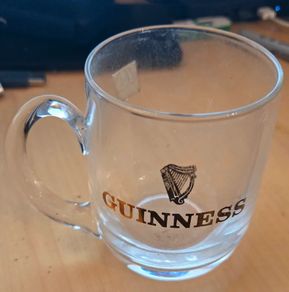 Vintage 60's Guinness Glass Tankard | 1/2 Pint | J. Wuidart & Co. Sticker