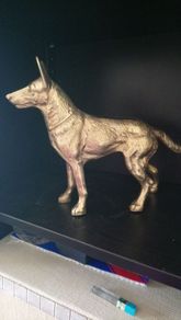 vintage brass dog