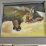 Lovely Oil On Canave Framed Picture Of Cat Signed Paul Downer. Image 2