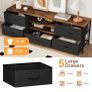 TV Stand Cabinet, TV Unit with 5 Drawers, 140 cm, Black TV Console Table with Storage Organizers, Entertainment Center with Open Shelf for Living Room, Bedroom Image 9