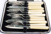 Vintage Sheffield Silver Plated Fish Flatware Serving Set in Original Box