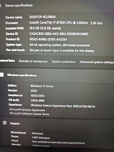 Alienware laptop  17 inch.