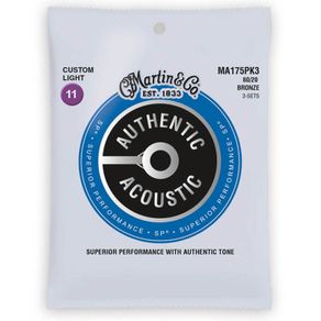 Martin Acoustic Guitar Strings 11-52 MA175 80/20 Bronze