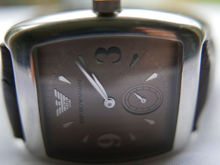 Vintage EMPORIO ARMANI Analog Leather Brown Watch 50 meters/5 ATM
