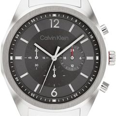 Calvin Klein Men's Chronograph Quartz Watch, CK Force Collection with Silver Stainless Steel Bracelet - 25200264