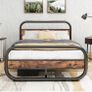 King Size Bed Frame with Headboard,Oval-Shaped Pla Image 10