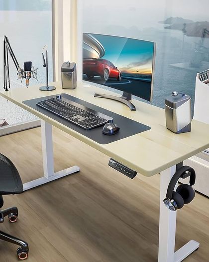 Height Adjustable Electric Standing Desk, 48 x 24 Inches Sit Stand up Desk, Memory Computer Home Office Desk