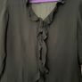 Vintage St Michael (Marks & Spencer) Black Ruffle Blouse - Size 10 Image 2