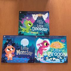 Ten Minutes to Bed Children Book Bundle x3 - Little Dinosaur, Dragon & Monster