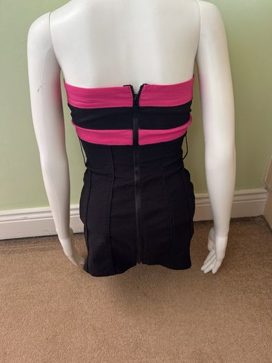 Jane Norman pink and black zipped top/tunic