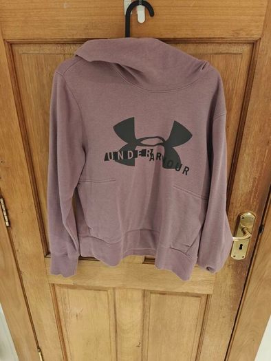 Womens Under Armour Rival Fleece Hoodie - Mauve/Dusty Purple (Size S)