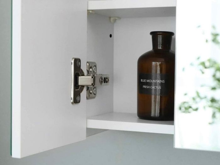 Bathroom Wall Cabinet, Cupboard with Mirror, 3-Door Storage Cabinet, 60 x 15 x 55 cm, with Adjustable Shelf, Modern, White (FREE POSTAGE)