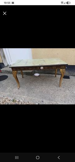2 Vintage Marble Affect Coffee Tables