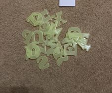 Glowing in dark letters stickers
