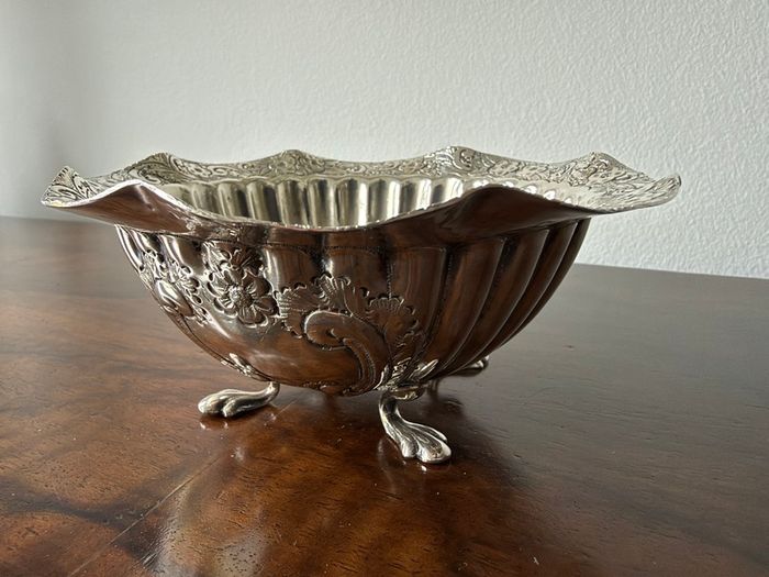Vintage Ornate Metal Footed Bowl